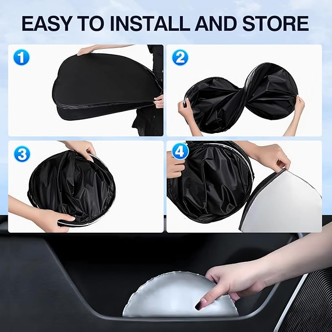 Sunsdrew Car Sun Shade for Nissan Frontier 2022-2025 Full Privacy Side Rear Window Shade Cover Kit Foldable Sun Visor Protector Blocks UV&Heat Frontier Interior Accessories(5PCS)