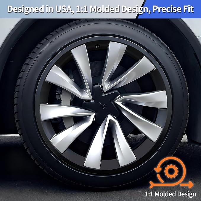 Tesla Model Y Juniper Rim Protector Fit 20" Helix 2.0 Wheels 2025-2026|Wheel Covers 20 inch|ABS Guard Hubcap Cover for Curb Rash Prevention| Model Y Juniper Accessories|Matte Black(Set of 4)