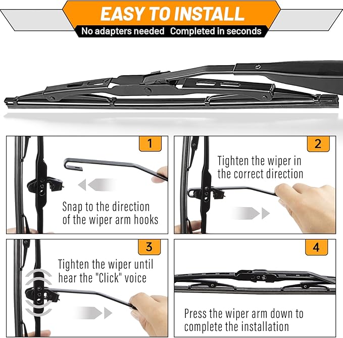 AUTOBOO 22"+22" Windshield Wipers Replacement for 1996-2024 Chevrolet Express 1500 2500 3500 4500 -Original Factory Quality Wiper Blades (Pack of 2)