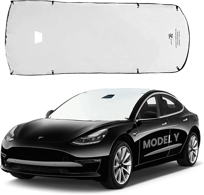 Tesla Model Y Sunshade Roof, T-Shape Tesla Model Sunshade with Suction Tubes for Easy Installation, Tesla Model Y Window Shade, Protects Tesla Model Interior, Enhances Driving Comfort