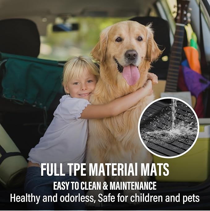 Tesla Model 3 Floor Mats 2021–2023, All-Weather Custom Fit Full Set Car Mats (6pcs) with Front & Rear Cargo Liner, Trunk Tray Interior Accessories, Pet & Child-Friendly