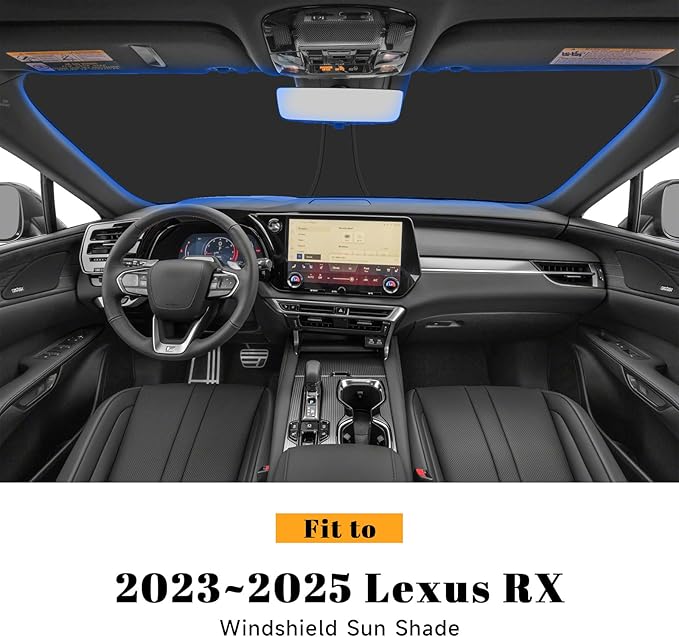 Car Windshield Sun Shade for Lexus 2023-2026 RX RX350 RX350h RX450h RX500h Accessories (OEM Design) Reflective Foldable Heat Insulation Sunshade for Ultimate Protection