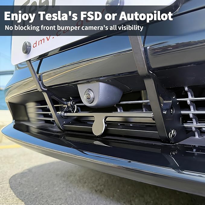 2026 Performance Model 3 Front License Plate Holder - No Block Camera Visibility, Bumper Paint-Safe, No Drill License Plate Mounting Kit with Anti-Theft Features