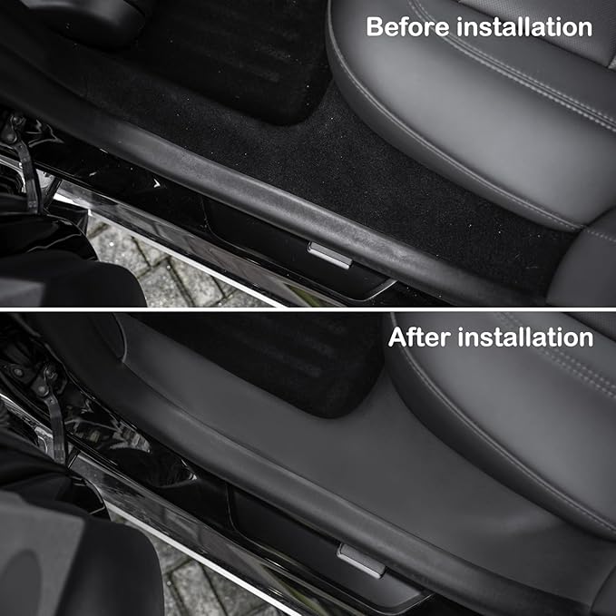 for Tesla Model 3 Highland 2024 2025 Door Sill Protector Front and Rear Door Entry Guard Carpet Pedal Kick Protection Strip Interior Accessories (2 Packs)