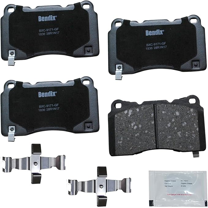 Bendix Priority1 CFC1836 Ceramic Front Brake Pads for Select Models Buick Regal, Regal Sportback, Cadillac ATS, CT6, CTS, XTS, Chevrolet Camaro, Corvette, Honda Civic