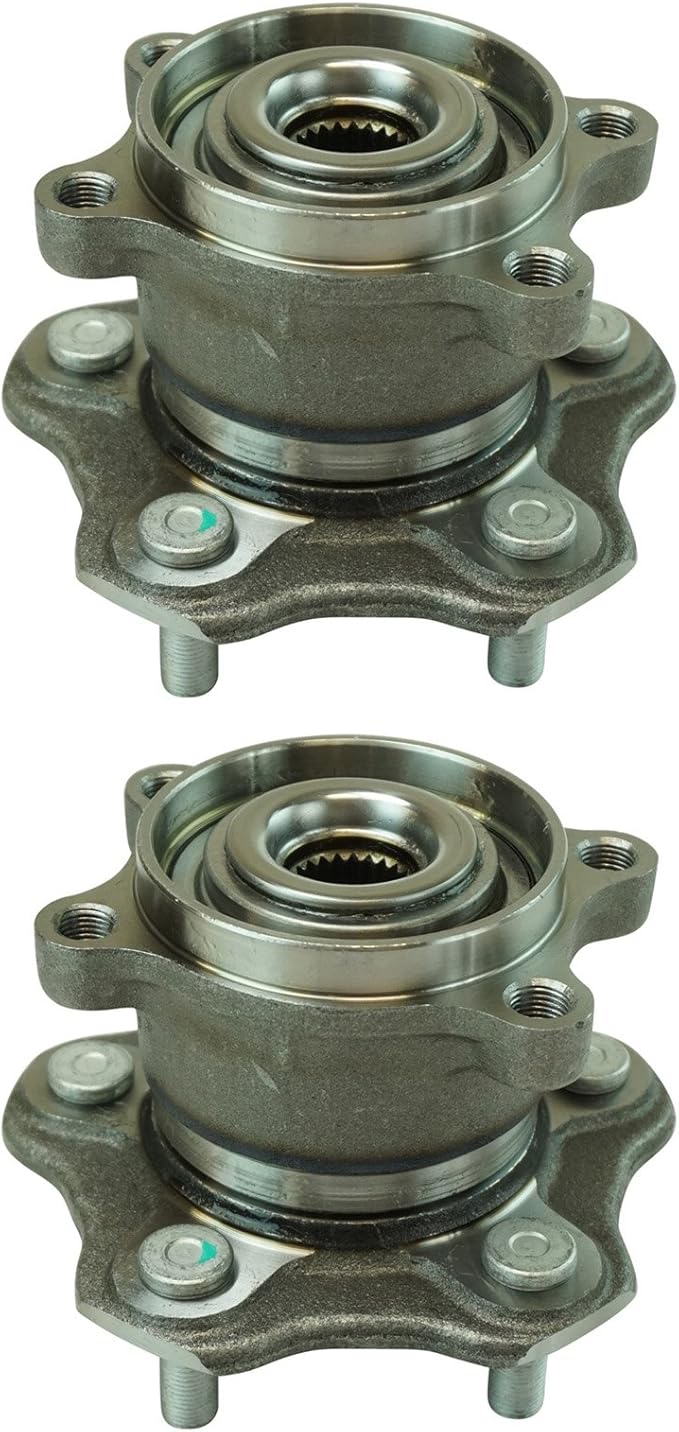 TRQ Rear Left and Right Wheel Bearing and Hub Assembly Set 2 Piece Compatible with 08-13 Nissan Rogue All Wheel Drive 11-13 Juke All Wheel Drive 2014 Juke All Wheel Drive to 4-01-14 Production Date