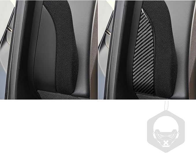 Carbon Fiber Sticker Car Pillar Posts Door Window Inside Panel Cover Car Exterior Trim Compatible with Tesla Model 3 2024 2025 Accessories Decorative Sticker