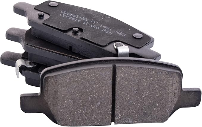 TRQ Rear Ceramic Brake Pad Set Includes Contact Point Grease Compatible with 2017-20 Tesla Model 3 Long Range 2020 Model 3 Standard Plus