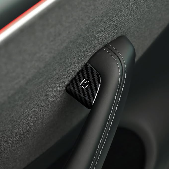 10PCS Car Window Lift Panel Cover Trim Carbon Color ABS Decal for Tesla Model 3 Highland Refresh Version 2024 2025 2026 Accessories