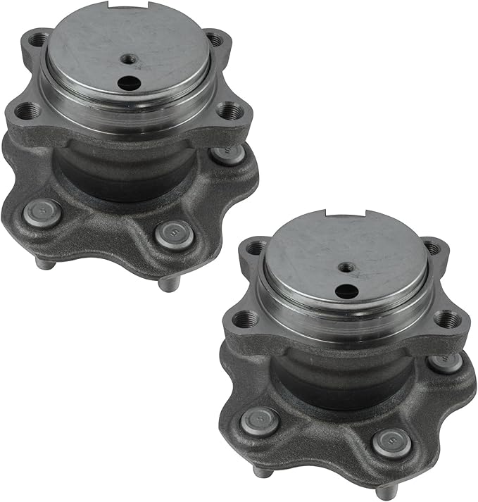 TRQ 2 Piece Rear Passenger Side Driver & Passenger Side Wheel Bearing & Hub Assembly Set Compatible with 2007-2012 Nissan Sentra