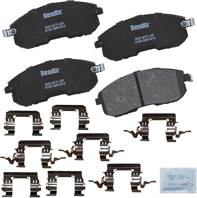 Bendix Priority1 CFC815A Ceramic Front Brake Pads for Select Models INFINITI I35, Nissan Altima, Cube, Maxima, Sentra, Versa, Renault Safrane, Suzuki SX4, SX4 Crossover