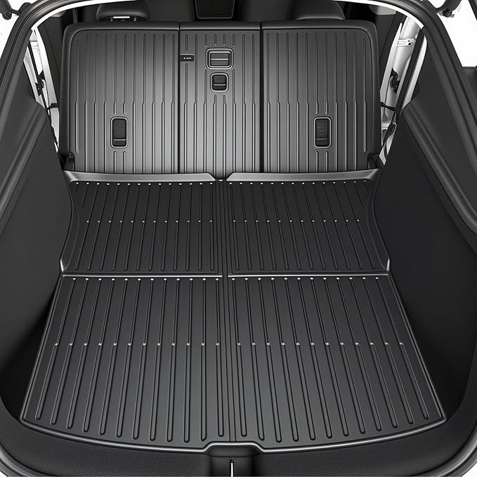 SUPER LINER Tesla Model Y Juniper 2025 2026 Floor Mats & Cargo Liners Full Set 9 PCS Extra-Thick TPE CabinProtect™ for 5-Seater | All-Weather Pet & Child-Friendly Accessories(Not for Standard)