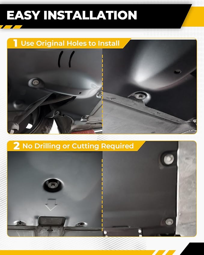 Aluminum Rear Skid Plate Fits for Tesla Model 3 2017-2025 & Tesla Model Y 2020-2024 Guard Plate Under Engine Guard Cover Chassis