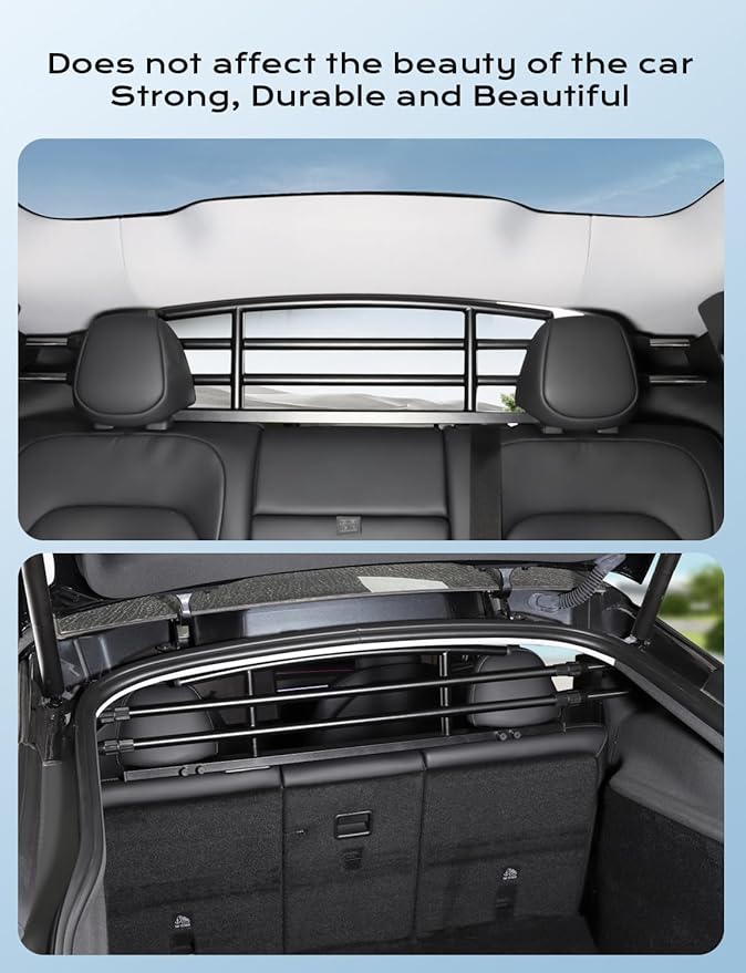 for Tesla Model Y Juniper Dog Barrier Adjustable Large Pet Protective Barrier Anti-bite Heavy-Duty Metal Stainless Steel for Dog Travel for Tesla Model Y Juniper Accessories 2025 2026