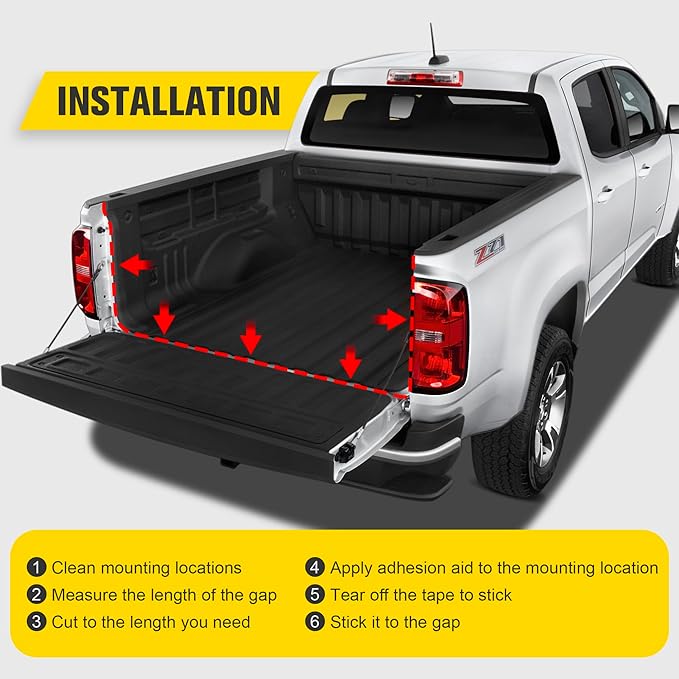 24.6FT Rubber Weather Seal Strip for Truck Cap, Automotive Weather Stripping Camper Shell Seal, Triple-Hole Enhanced Universal Tailgate & Door Seal