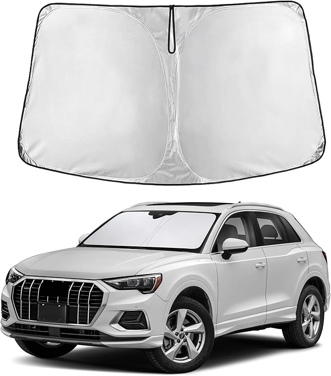EcoNour Windshield Sunshade for Audi Q3 2019-2024 2025 2026, Sun Visor for Front Windshield & Window Sun Shade Cover, UV Heat Blocker & Protector, Car Accessories