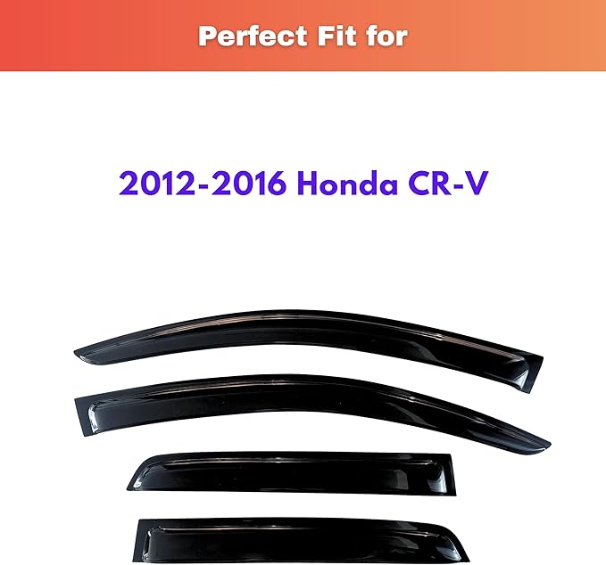 KPY Rain Guards Fit for 2012-2016 Honda CRV, Out-Channel Window Visors Vent Wind Deflectors 4PC, Car Accessories for 12-16 CR-V