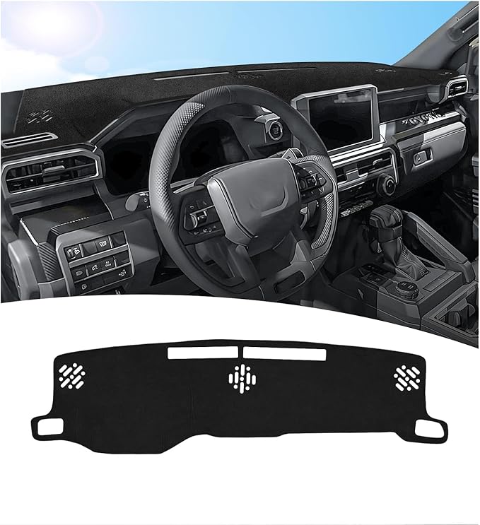MASHA Dashboard Cover for Toyota Tacoma 2024 2025 2026, Flannel Dashboard Mat Non-Slip Center Console Decorative Interior Auto Accessories (Without HUD)