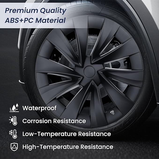 Model Y Wheel Covers 20 inch Juniper Helix 2.0 2025 2026, 20" Matte Black Wheel Protector Compatible with Tesla Model Y Accessories 2025 2026 (Refreshed Juniper Only 4PCS)