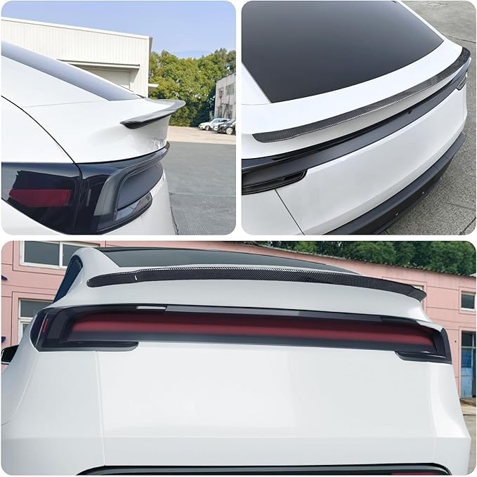 Spoiler Fit for Tesla Model Y Juniper 2025 2026, Rear Spoiler Wing ABS OEM Rear Trunk Lip Sporty Appearance Model Y Accessories, Glossy Carbon Fiber