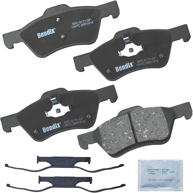 Bendix Priority1 CFC1047C Ceramic Front Brake Pads for Ford Escape 2012-2006, Mercury Mariner 2009-2006