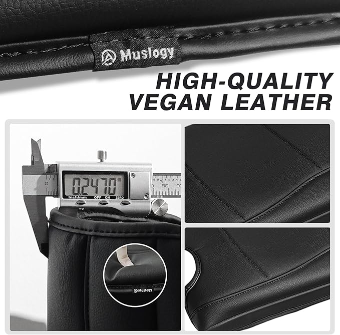Muslogy Center Console Armrest Cover Fit for Ford F-150 F150 2015-2026 & F250 F350 F450 2017-2026 Accessories, Comfort Armrest Pad Console Lid Cushion Vegan Leather Regular Thick(Jump Seat ONLY)