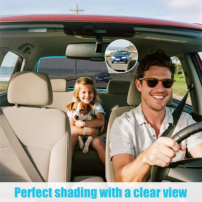 ZATOOTO Rear Window Sun Shade for Toyota 4Runner 2017-2024, Visible Back Windshield Shades for Safety Driving UV Rays Protection Reduce Heat Mesh Window Shade for Baby in Car