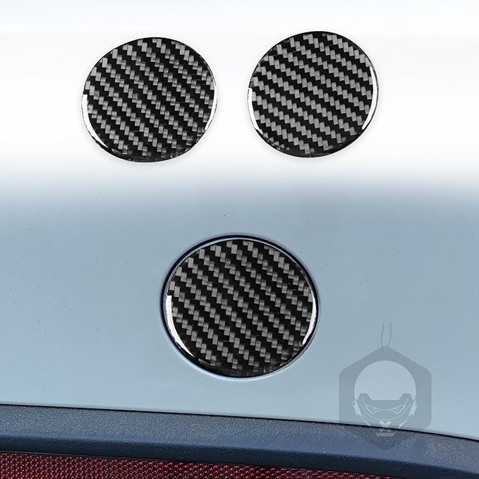 Carbon Fiber Stickers Car Trailer Buckle Switch Car Interior Trim Compatible with Tesla Model 3 2024 Accessories Decorative Stickers Overlay Decal Cover