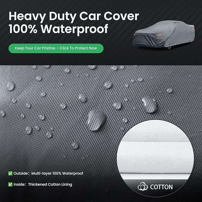 Waterproof Chevrolet Chevy Camaro(1992-2026) Car Cover with Breathable Vents, [2026 Upgrade] Premium Covers with Cotton Liner and Zipper Door, Sun Rain Snow Dust Uv Protection.(Gift with Towel)