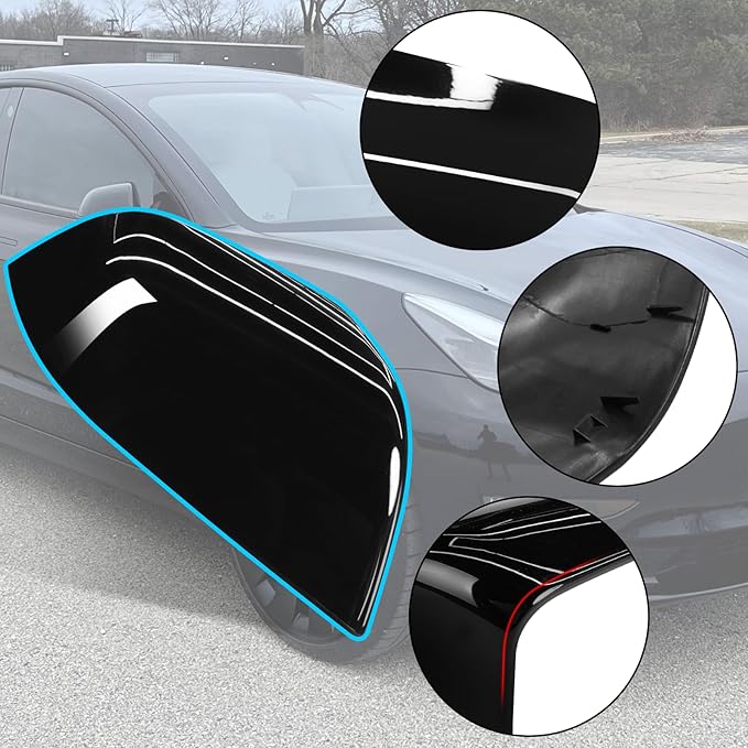 Jaronx Compatible with Tesla Model 3 Side Mirror Cover Replacement 2017 2018 2019 2020 2021 2022 2023 2024 2025, Passenger Door Wing Rear View Mirror Cover Caps for Tesla Model 3 Accessories(Black)
