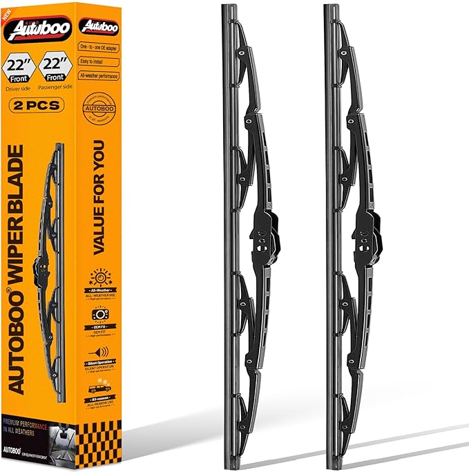 AUTOBOO 22"+22" Windshield Wipers Replacement for 1996-2024 Chevrolet Express 1500 2500 3500 4500 -Original Factory Quality Wiper Blades (Pack of 2)
