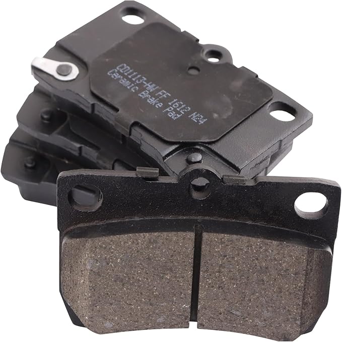 TRQ Rear Brake Pads Ceramic Hardware Wear Sensor Compatible with 2006 Lexus GS300 2007-2011 GS350 2006-2007 GS430 2007-2011 GS450h 2008-2011 GS460 2006-2013 IS250 IS350