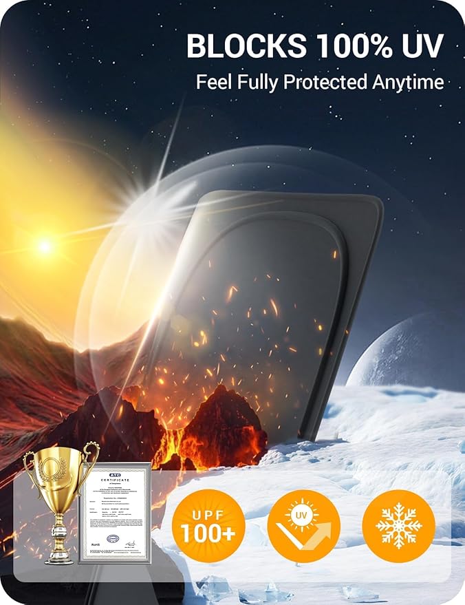 BASENOR 2026-2017 Tesla Model 3 Side Window Sunshade for Kids & Camping & Privacy Rest, (Proprietary Design) Rear Window Sun Shade Reflective Window Cover 100% UV Rays for Model 3
