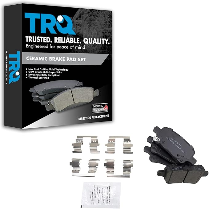 TRQ Rear Brake Pads Ceramic Compatible with 2017-2019 Buick LaCrosse 2018-2019 Regal Sportback Regal TourX 2018-2022 Chevrolet Equinox 2016-2021 Malibu GMC Terrain