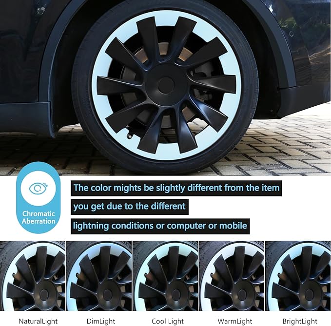 Wheel Rim Protect for Tesla Model Y 20" (2020-2024), Easy-Install Hubcaps Induction Wheel Cover, Scratch-Resistant Car Tire Trim Rings, Stylish Giftable, Glacier Blue 4Pcs Model Y Accessories