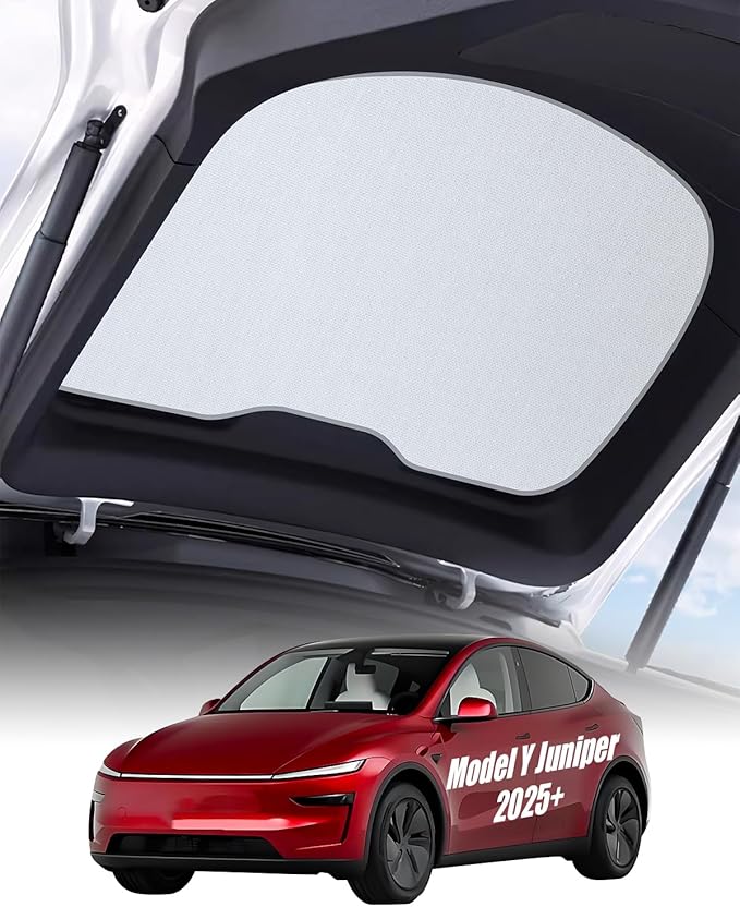 Rear Windshield Sunshade for Tesla Model Y Juniper 2025 2026, Rear Tailgate Foldable Sunshade Cover, 3-Gen Heat Insulation Glass Roof Sun Shade