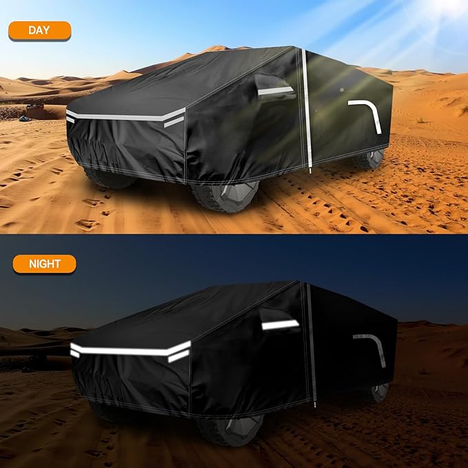 NOVSIGHT Car Cover for Cybertruck - Waterproof All Weather Full Car Covers with Zipper Door,Heavy Duty Outdoor Indoor Car Cover Custom for Tesla Cybertruck Rain Sun Snow Dust Protection