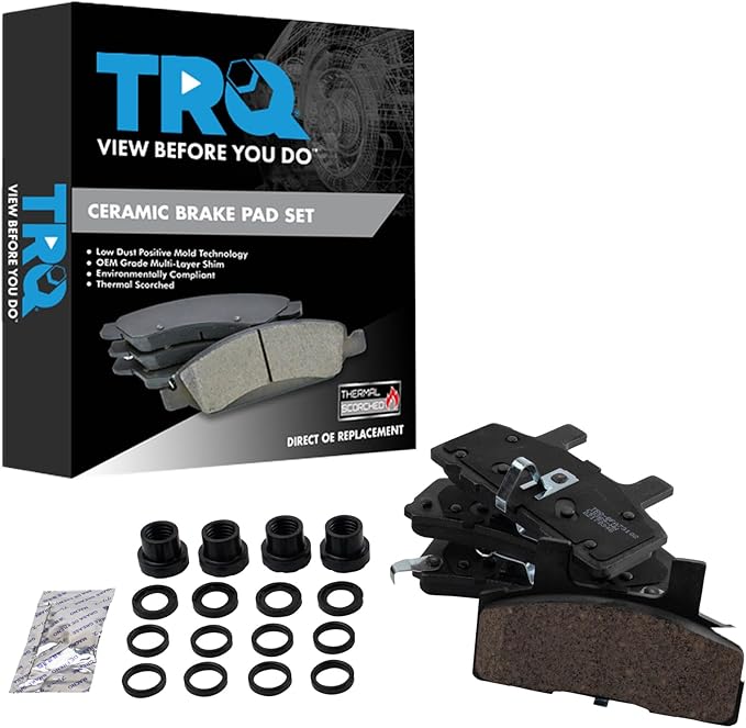 TRQ Front Posi Ceramic Brake Pad Kit Set for Chevy GMC Cadillac Pickup Truck