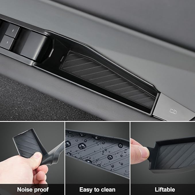 ELECFRESH 4 Door Handle Storage Box for Cybertruck Accessories, Inner Door Handle Phone Holder Front and Rear Grab Tray Pocket Storage ABS Plastic for Cybertruck Accessories 2026 2025 2024 4 PCS