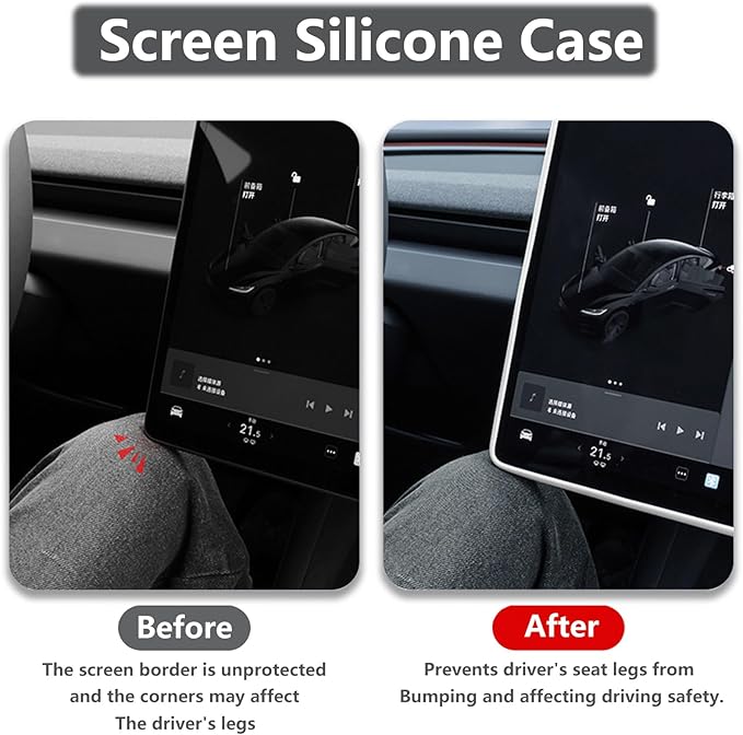 4PCS Center Console Wireless Charger Mat Silicone for 2025 Tesla New Model Y Juniper Cup Holder Insert, Screen Edge Protector Frame, Rear View Mirror Cover Decoration Accessories(White)