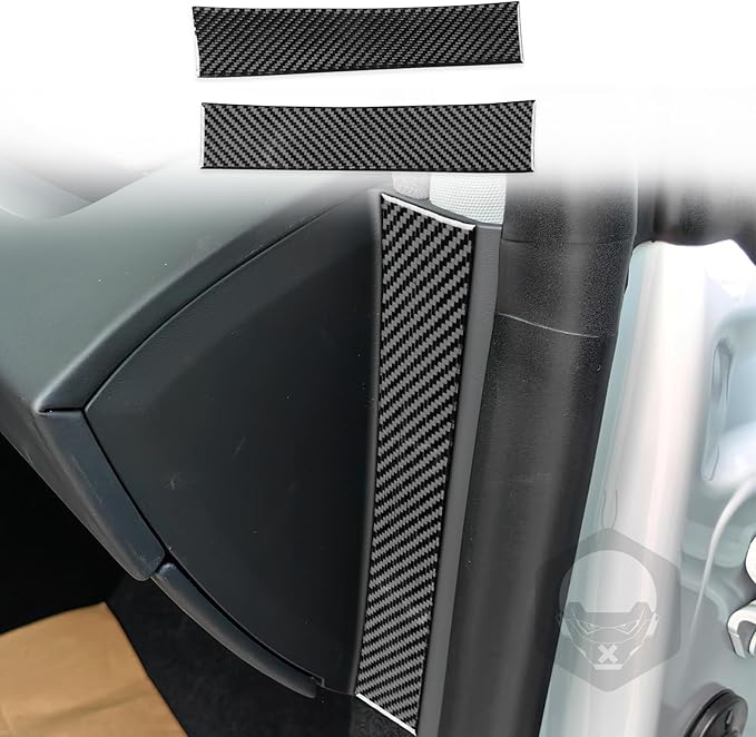 Carbon Fiber Stickers Center Console Panel on Both Sides Decoration Sticker Car Interior Trim Compatible with Tesla Model 3 2024 Accessories Anti-Scratch Protective Pad