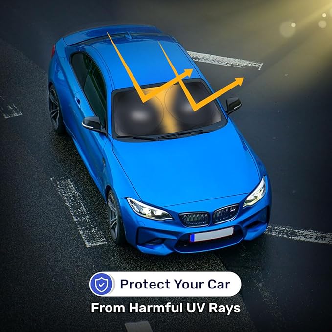 Horror Windshield Sun Shade for Car SUV Truck (55x30 Inches), Front Window Visor for Windows, Protector Blocks UV