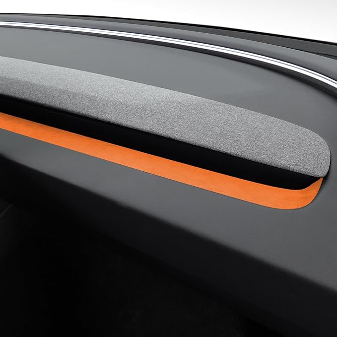 Betterhumz Car Dashboard Panel Trim for Tesla Model 3 M3 Highland 2026 2024 2025 Center Console Front Air Condition Vent Cover Sticker Moulding Tuning Accessories (for Alcantara Orange)