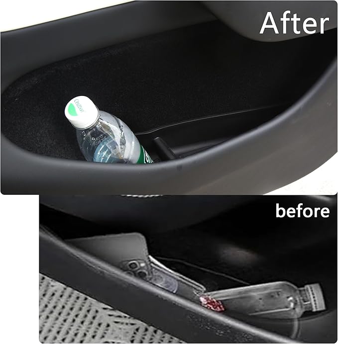 Door Side Storage Box for Tesla Model Y Juniper Accessories 2025 2026 Door Pocket Liners,TPE Front & Rear Side Organizer Tray Protector Liner (model Y Juniper) 4pcs Not fit 2026 Standard