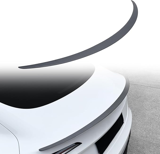Spoiler Fit for Tesla Model 3 2024 2025, Upgrade ABS Material Rear Spoiler Wing OEM Rear Trunk Lip, Model 3 Highland Accessories (Matte Carbon Fiber)