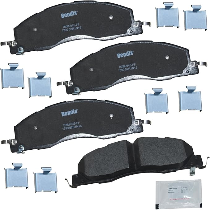 Bendix Priority1 CFM1399 Semi-Metallic Front Brake Pads for Dodge Ram 2500 2010-2009, Ram 3500 2010-2009, Ram 4000 2010-2009, Ram 2500 2018-2011, 3500 2018-2011, 4000 2014-2011