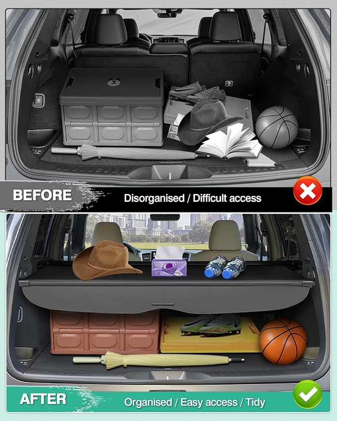 Powerty Cargo Cover for 2019-2024 2025 Honda Passport Accessories Trunk Cover Retractable Trunk Shielding Shade Cargo Luggage Cover