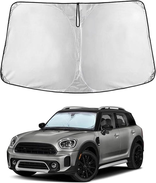 for Mini Cooper & Cooper S Hardtop 4-Door 2015-2025 Front Windshield Sunshade Compatible with -EcoNour 240T Polyester Foldable Window Shade - Blocks UV Rays & Keeps Your Car Cool