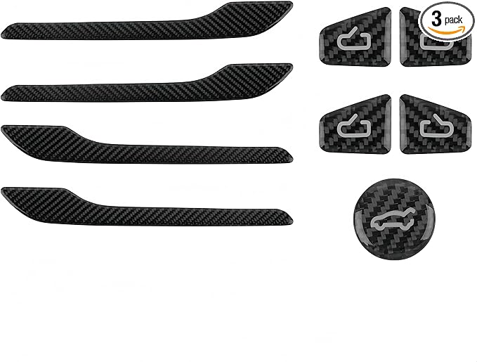 frani Exterior Door Handle Covers/Interior Door Switch Covers/Trunk Button Cover 3Pcs Black Designed for Tesla Model 3/Y 2016-2025(Not for M3 Highland/My Juniper)
