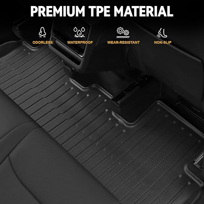 Floor Mats for 2026 2025 Tesla Model Y Juniper, Full Coverage All Weather Floor Mat Cargo Liner Trunk Mat Frunk Backrest Mats Accessories (Not fit Standard)